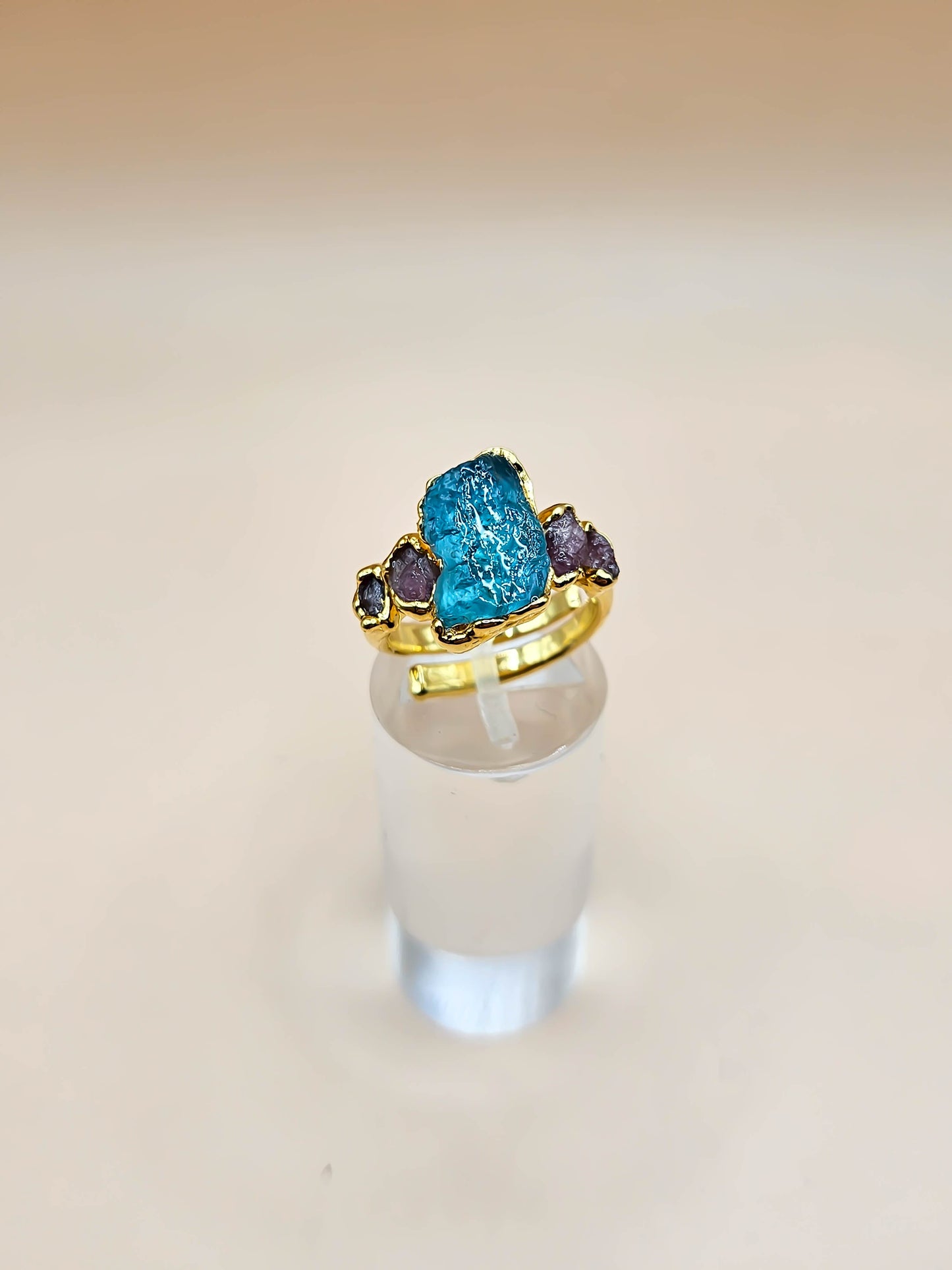 Bague Apatite et Tourmaline rose