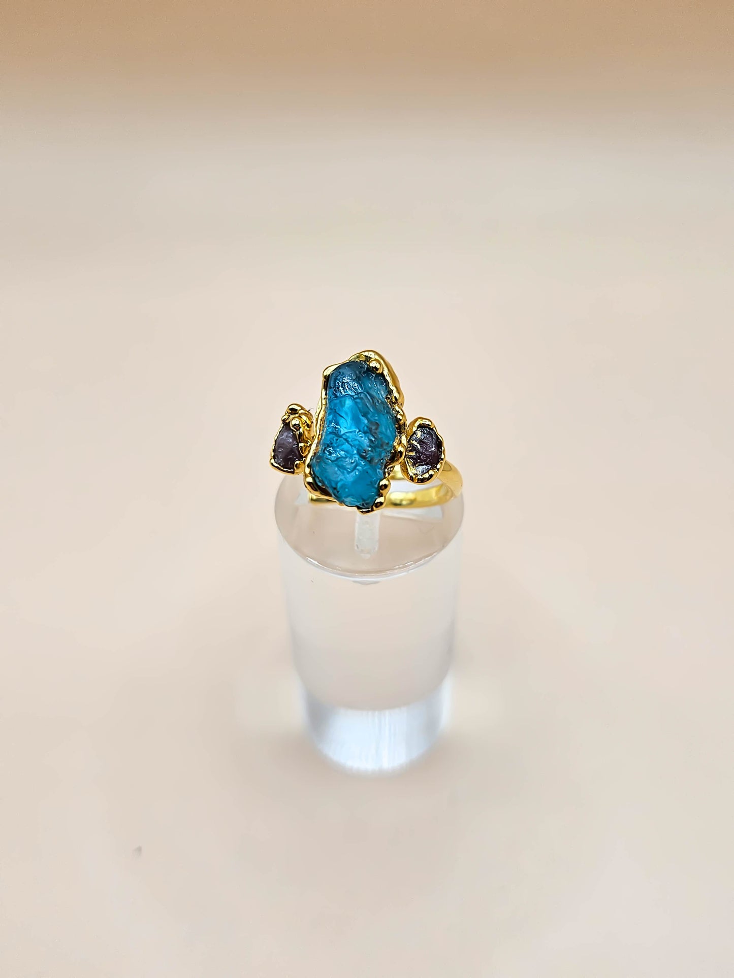 Bague Apatite et Tourmaline rose