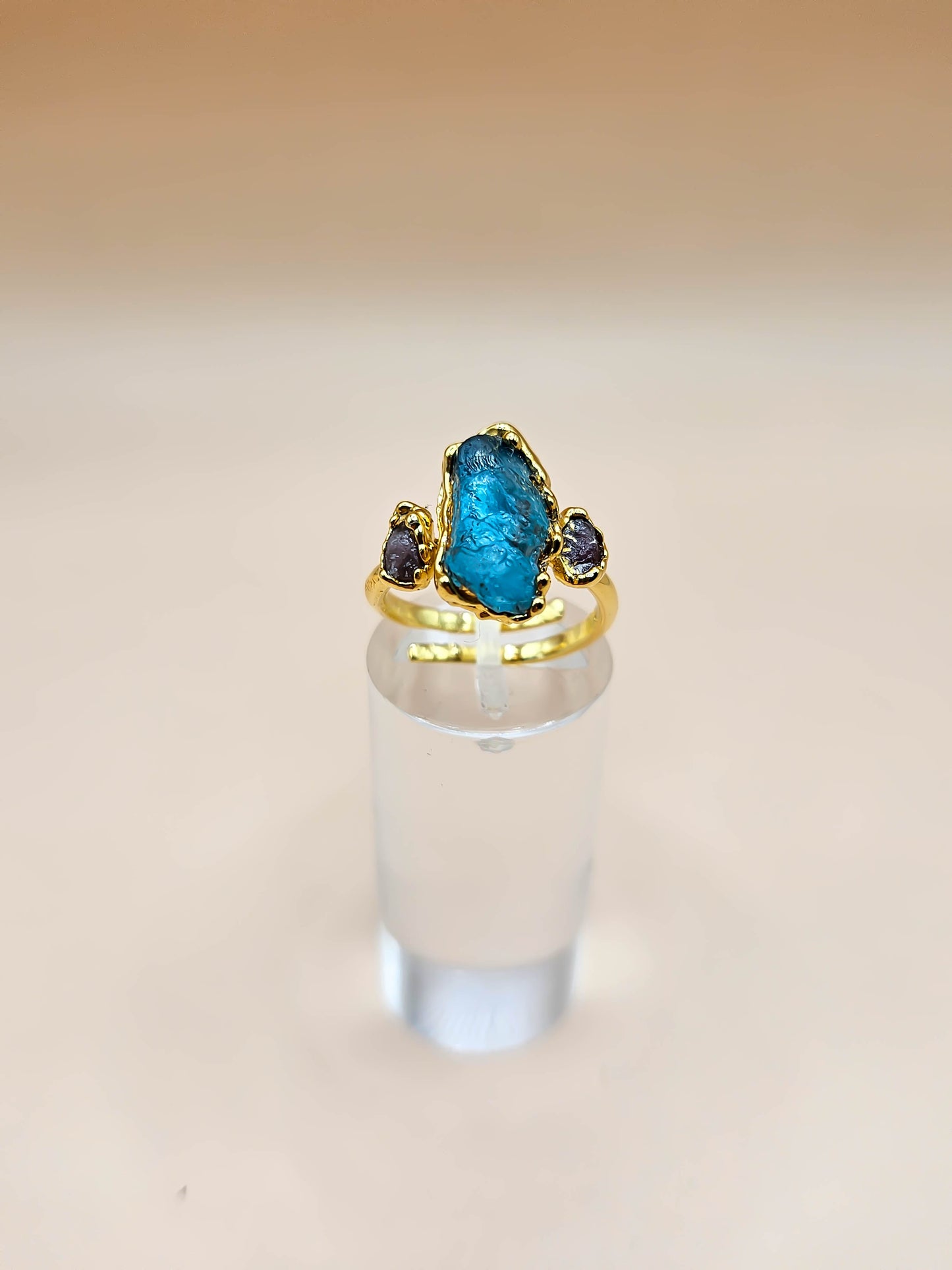 Bague Apatite et Tourmaline rose