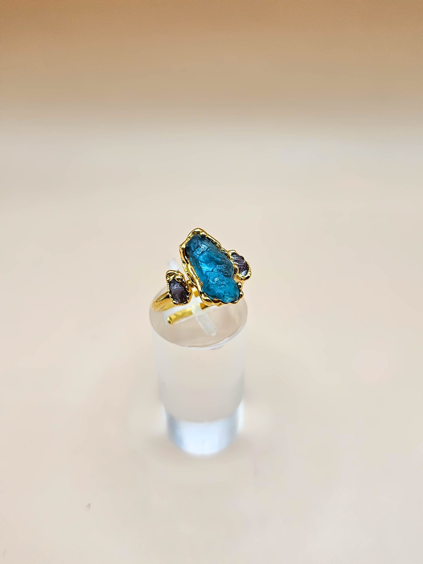 Bague Apatite et Tourmaline rose