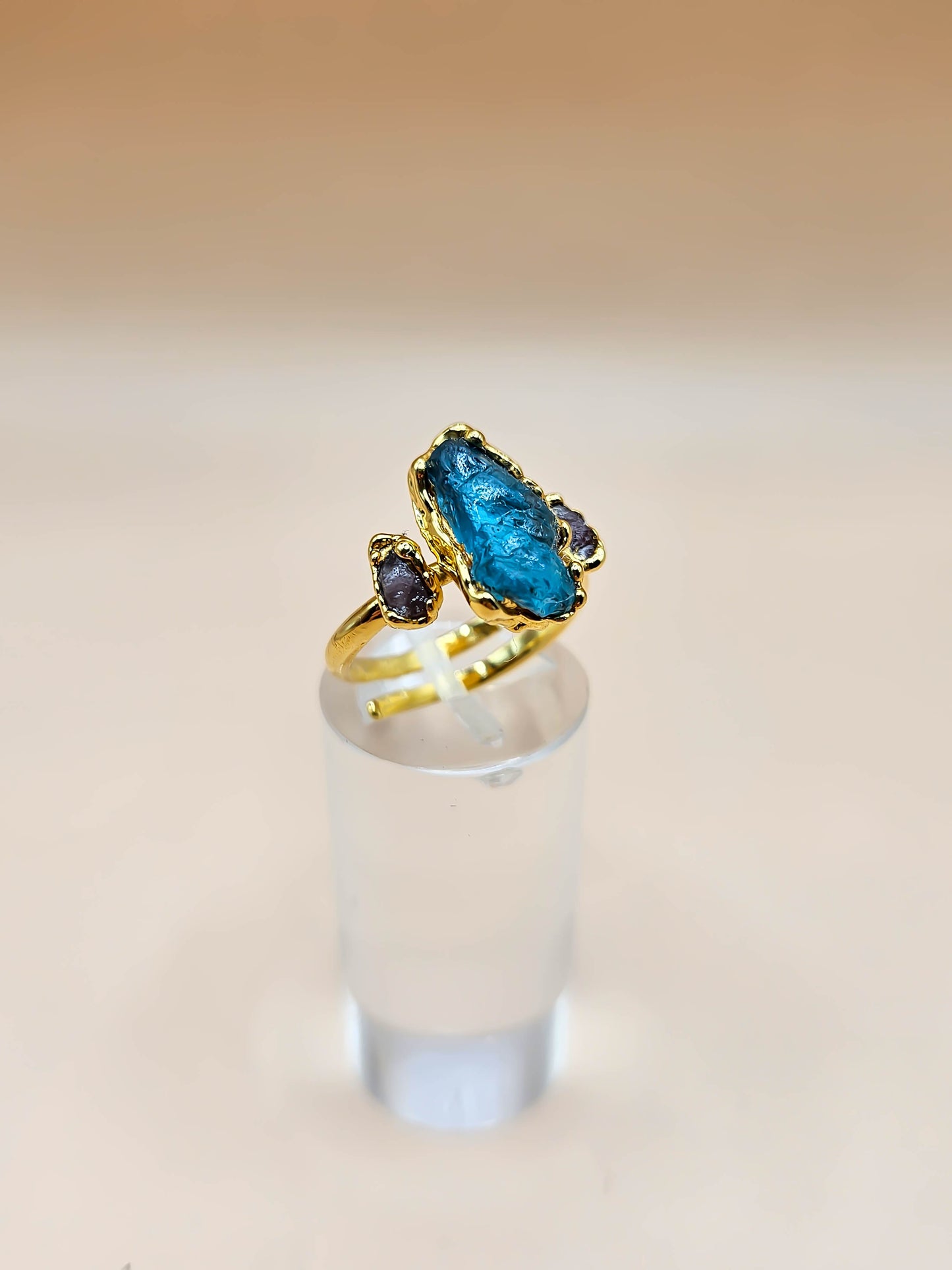 Bague Apatite et Tourmaline rose