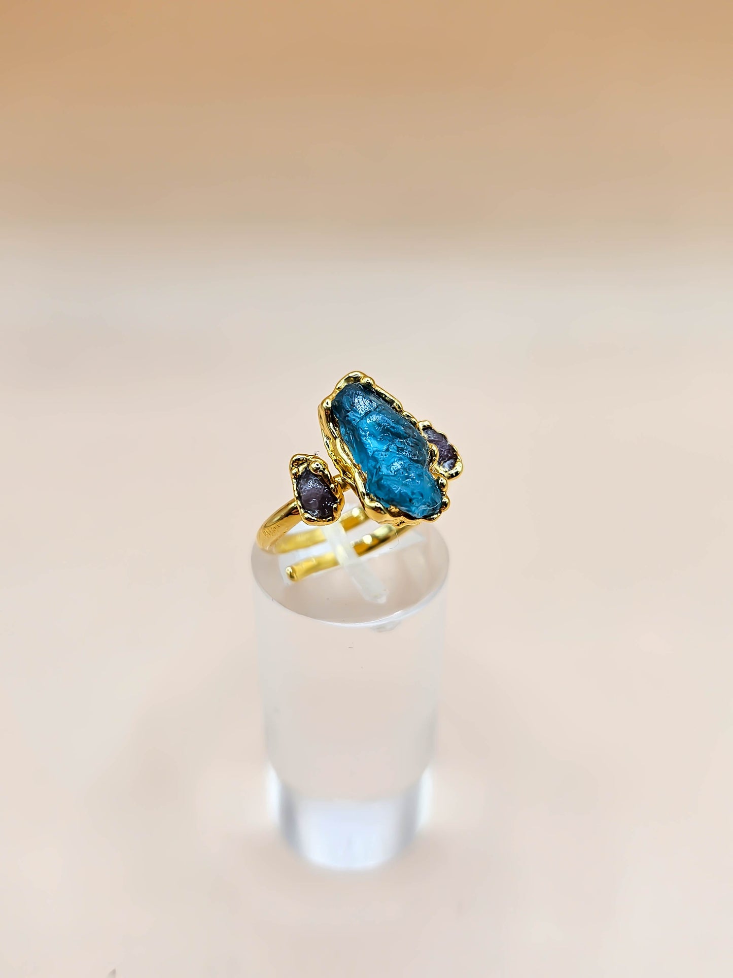 Bague Apatite et Tourmaline rose