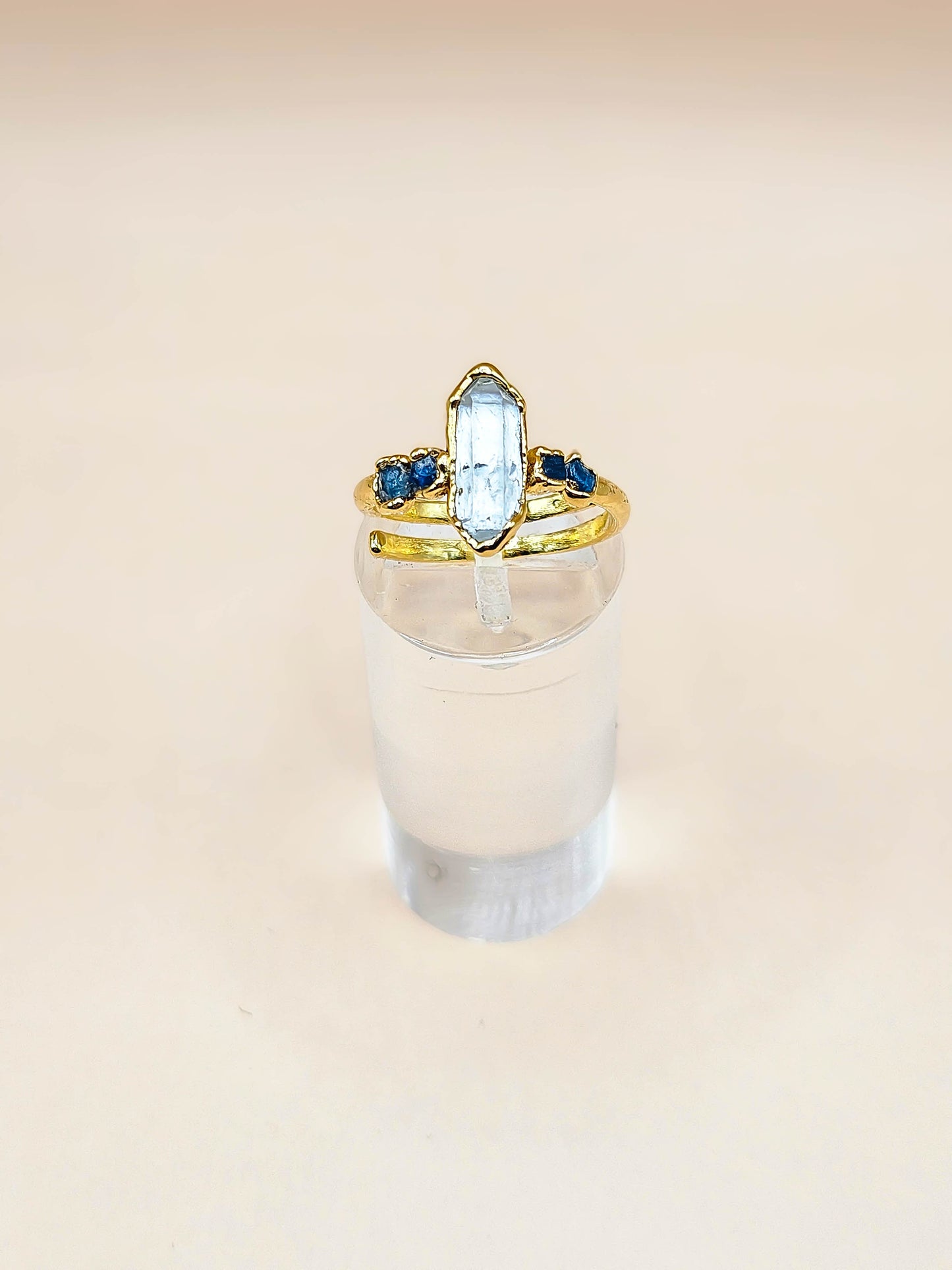 Bague Pointe de Quartz et Apatite