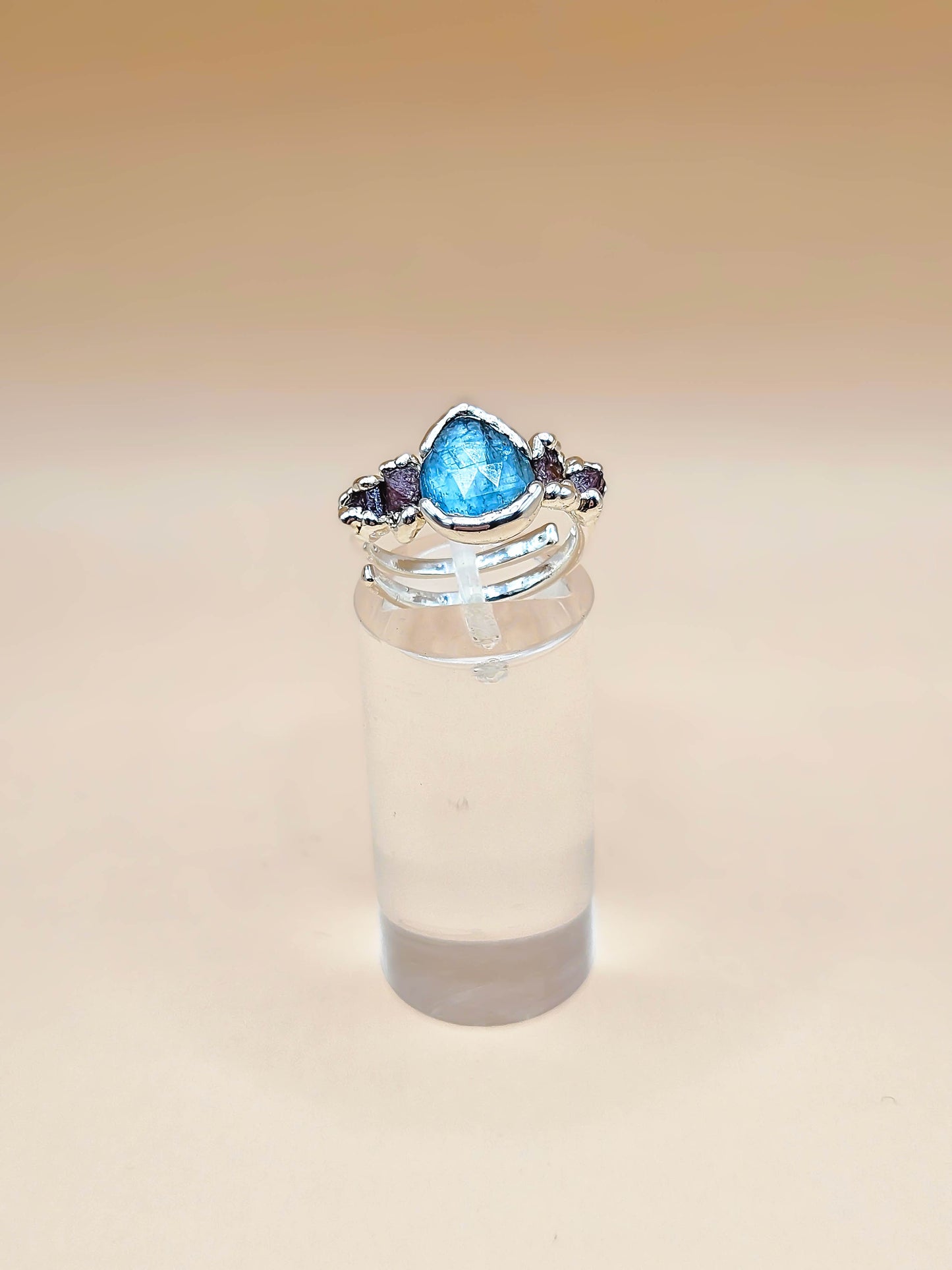 Bague Kyanite et Tourmaline rose