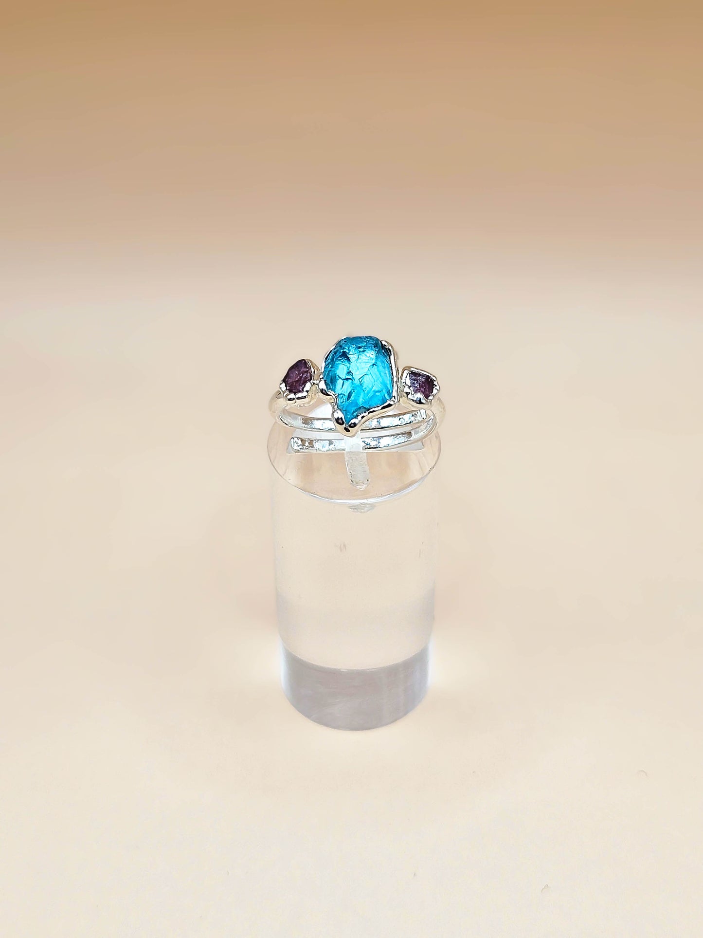 Bague Apatite et Tourmaline rose