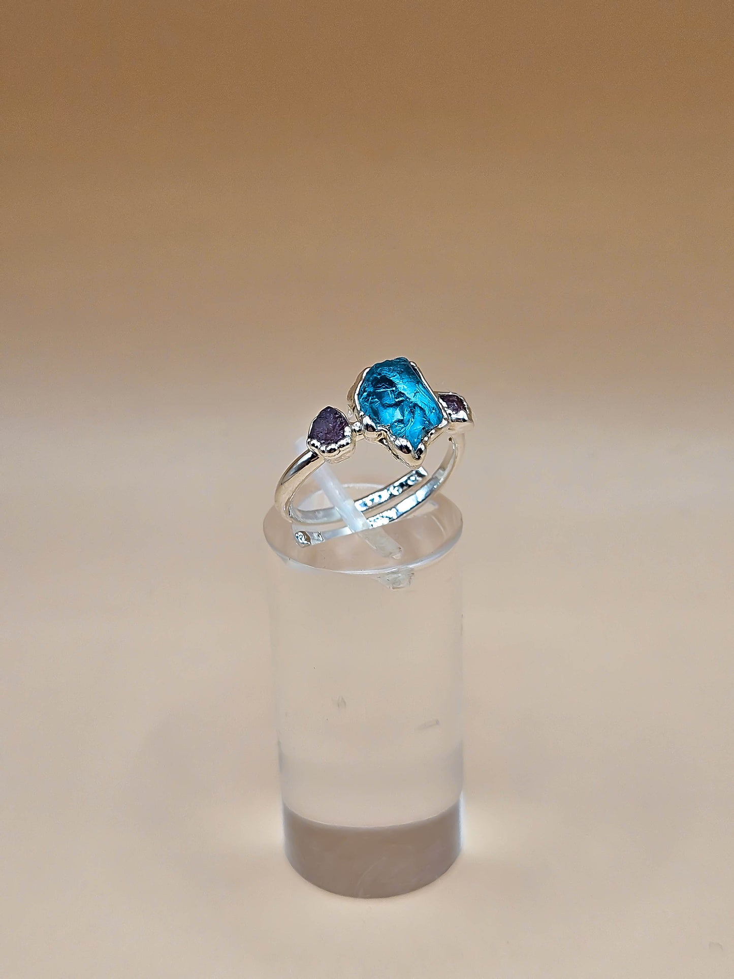 Bague Apatite et Tourmaline rose