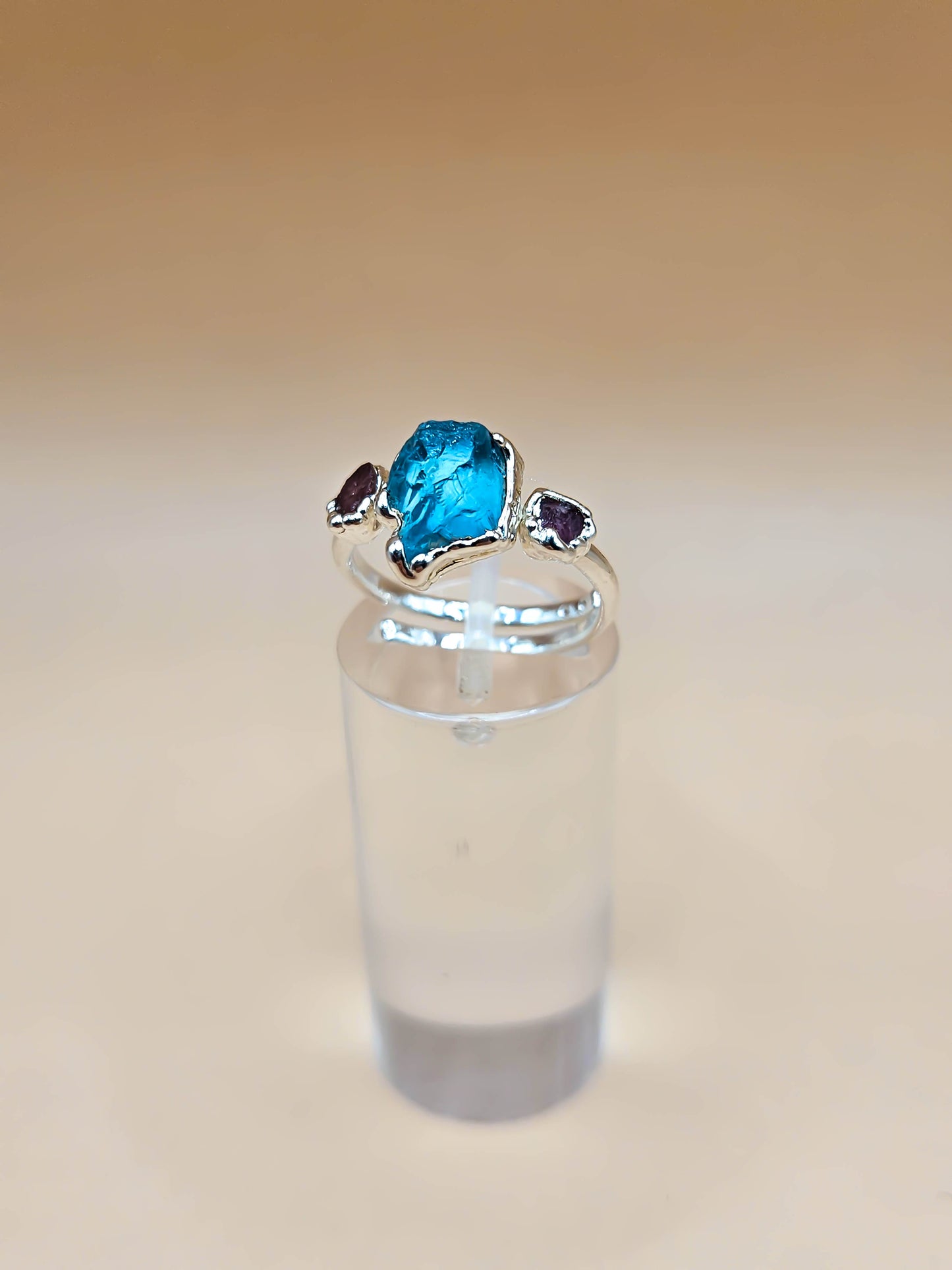 Bague Apatite et Tourmaline rose