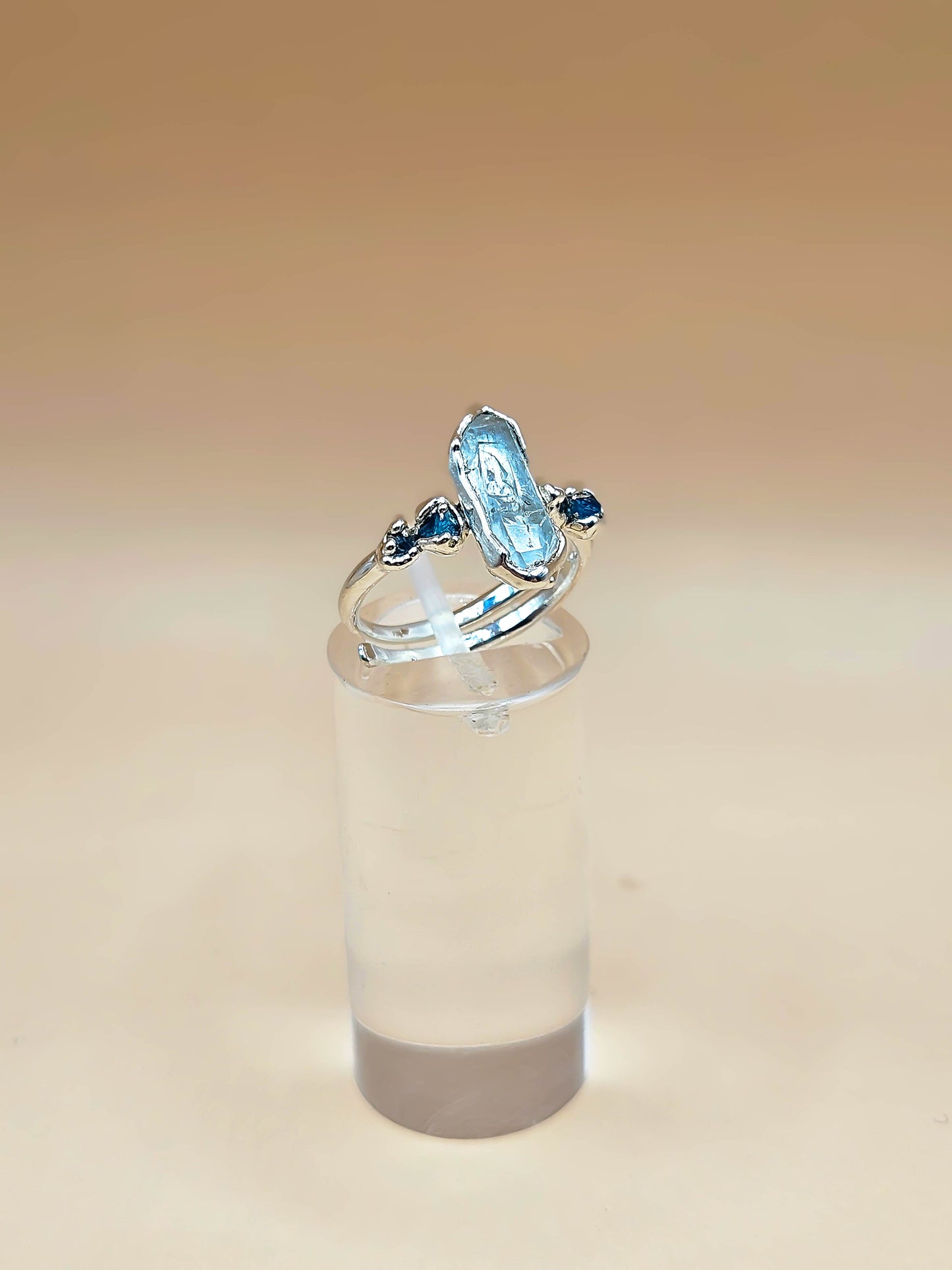 Bague pointe de Quartz et Apatite