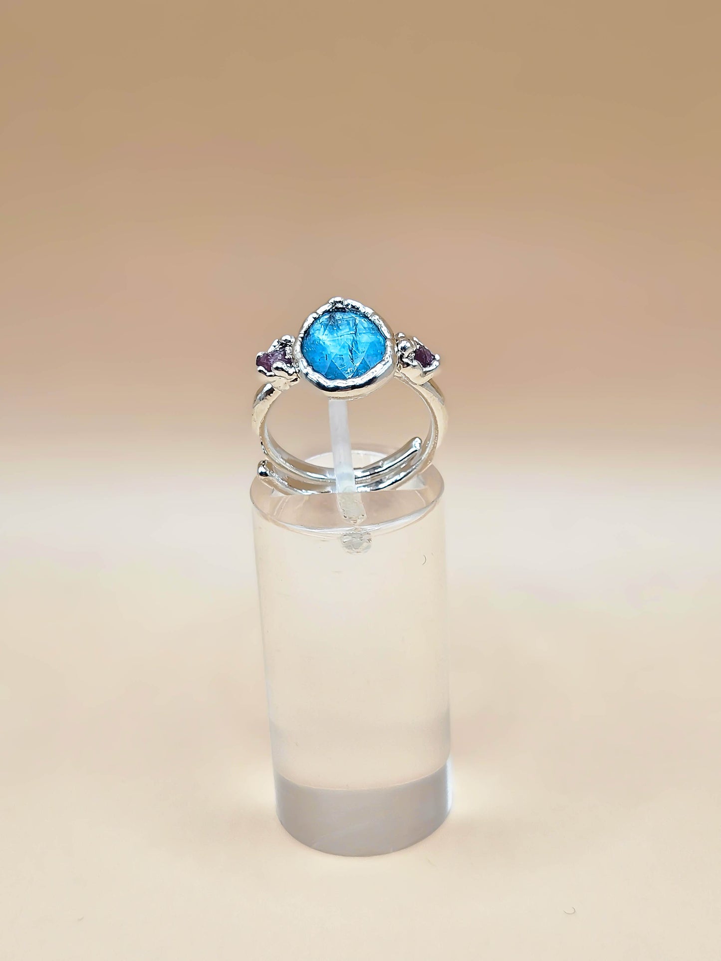 Bague Kyanite et Tourmaline rose