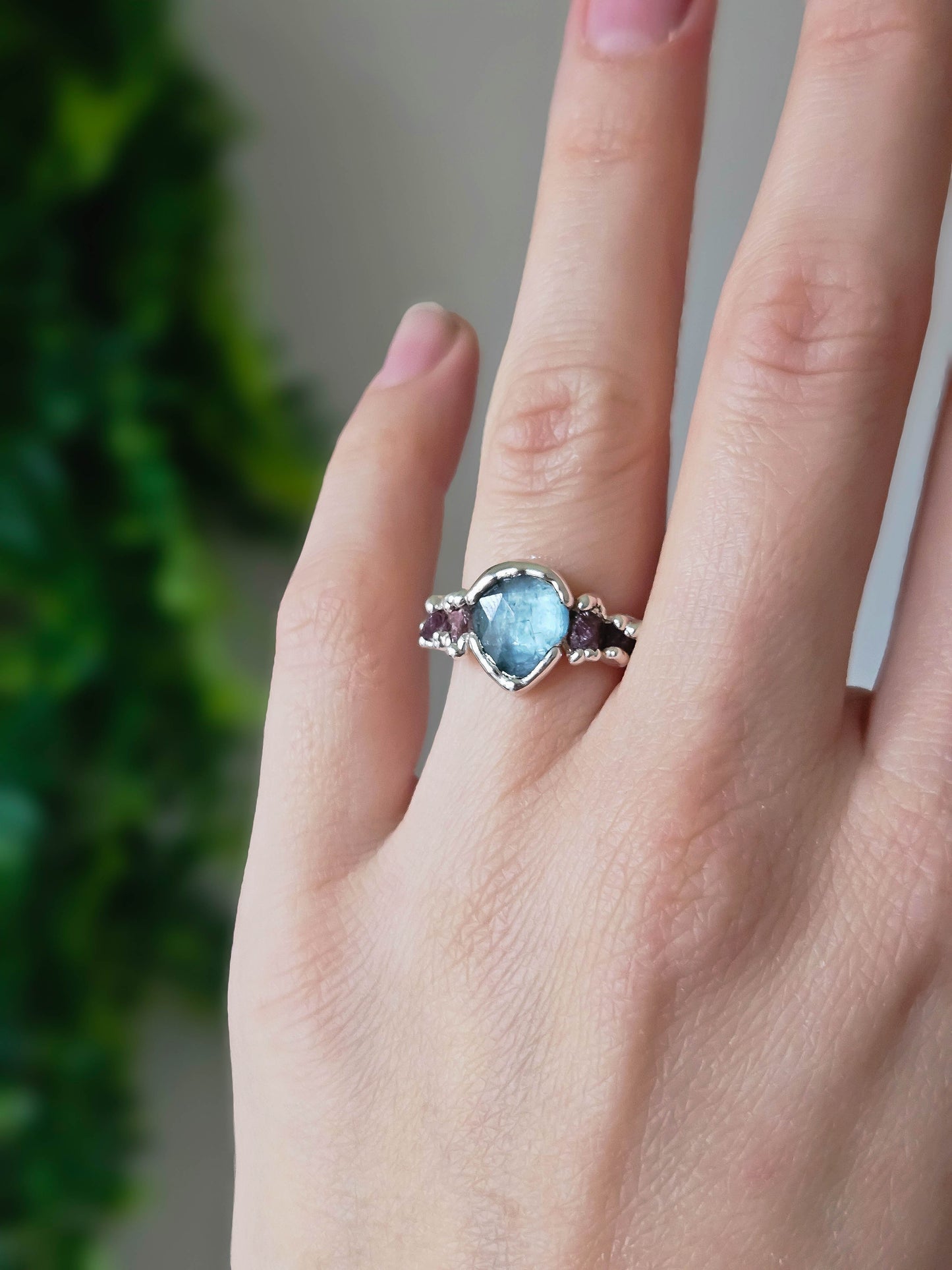 Bague Kyanite et Tourmaline rose