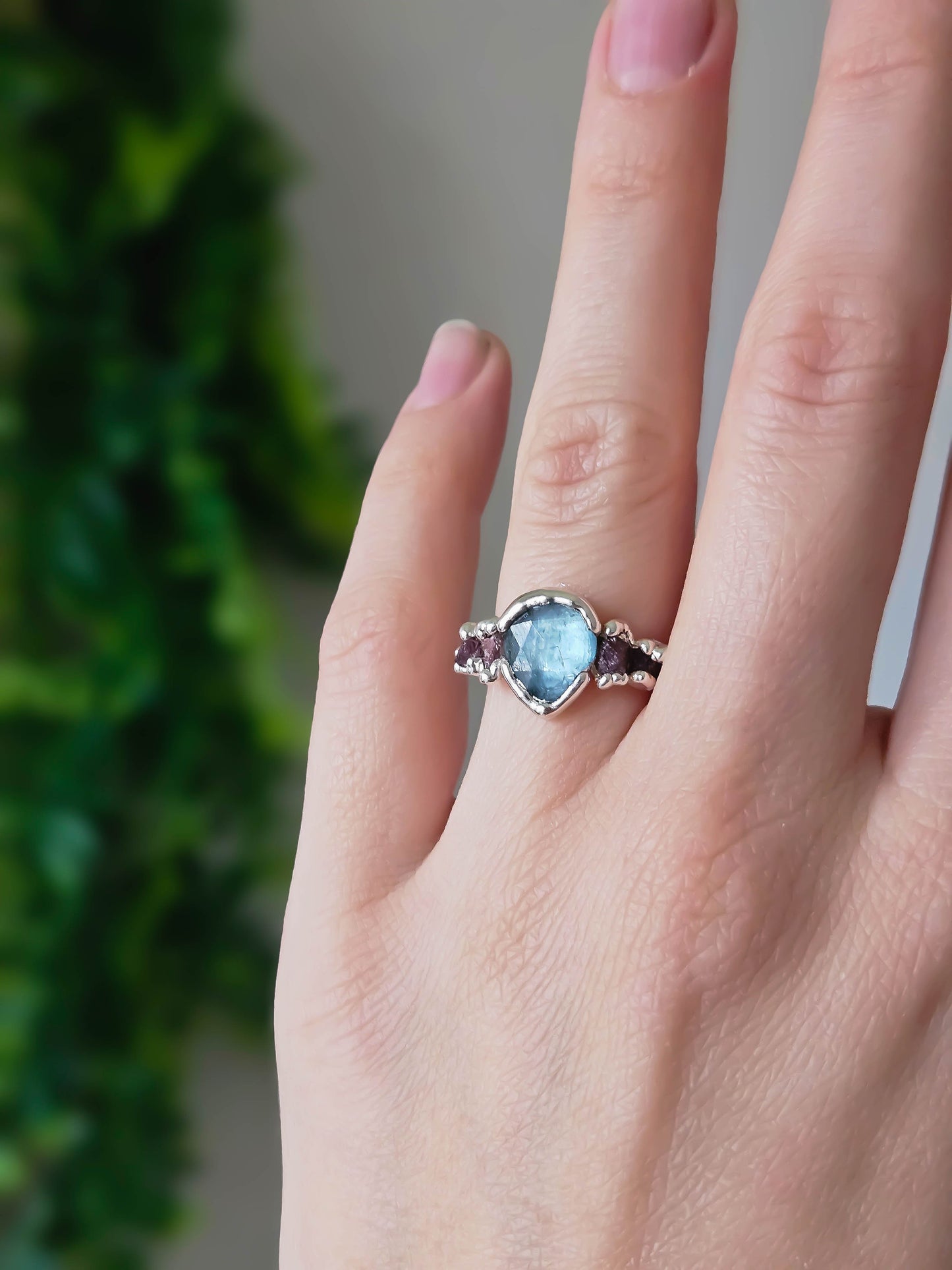 Bague Kyanite et Tourmaline rose