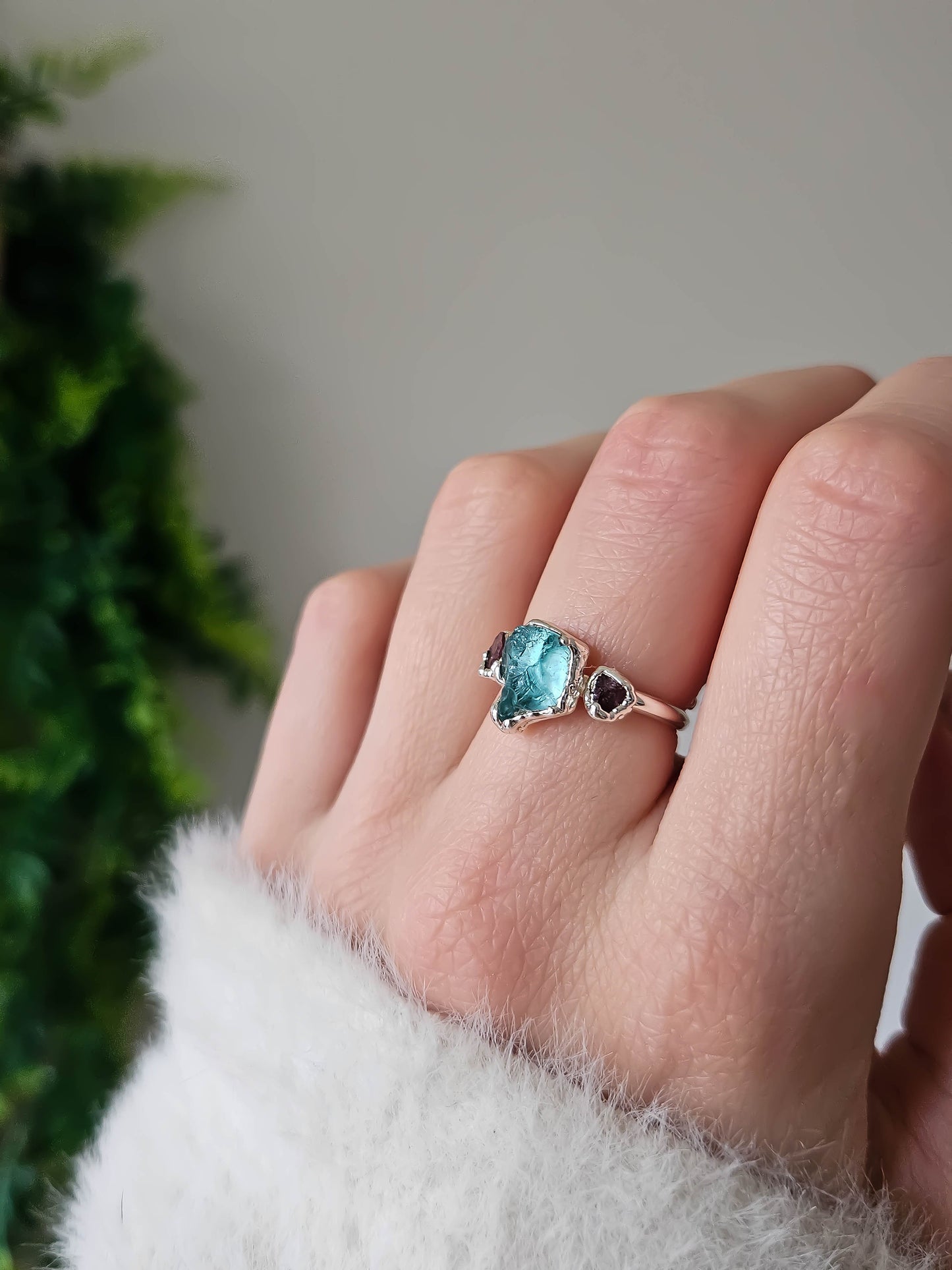 Bague Apatite et Tourmaline rose