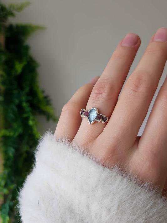 Bague Kyanite et Tourmaline rose