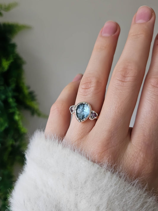 Bague Kyanite et Tourmaline rose