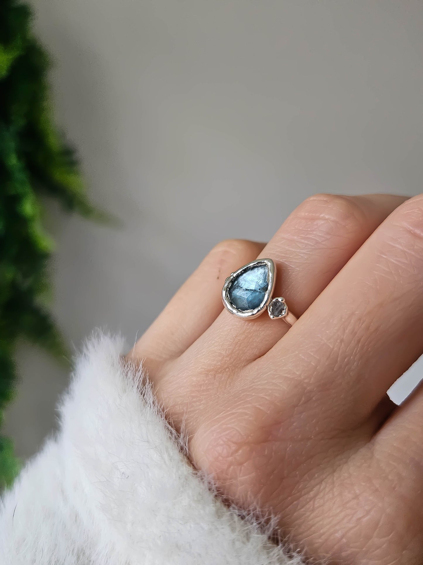 Bague Kyanite et Pierre de lune