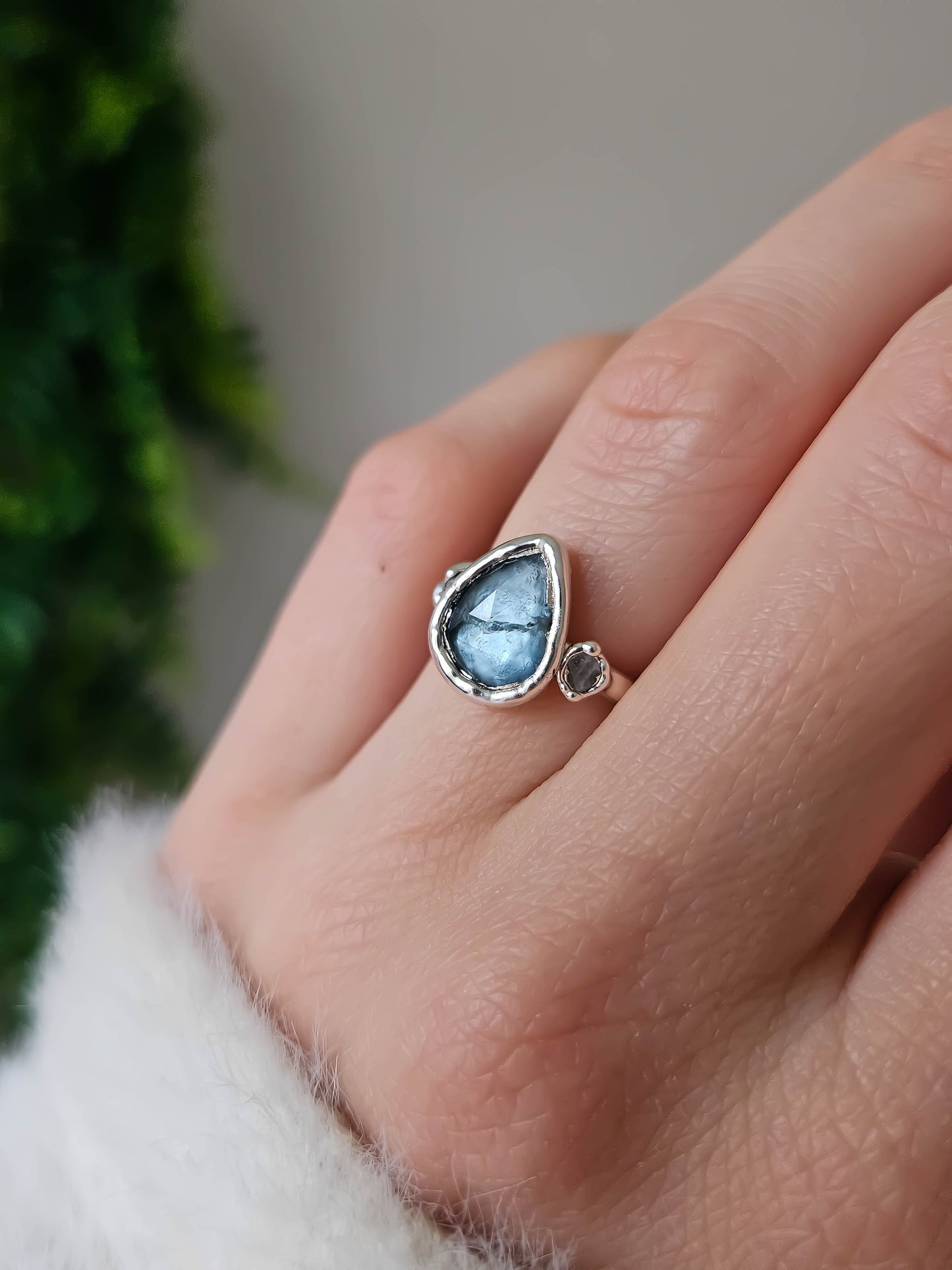 Bague Kyanite et Pierre de lune