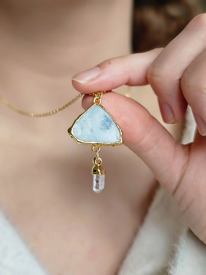 Collier Fragment Pierre de lune & Pointe de quartz