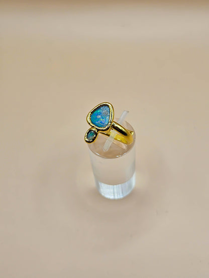 Bague en Opales, dorée