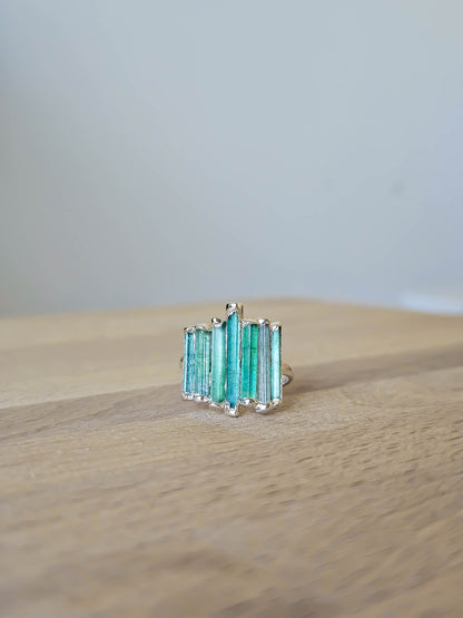 Bague Tourmaline verte, argent