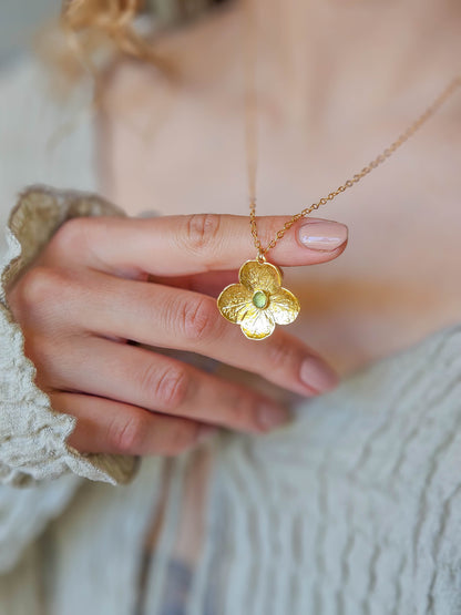 Collier Hortensia or ou argent