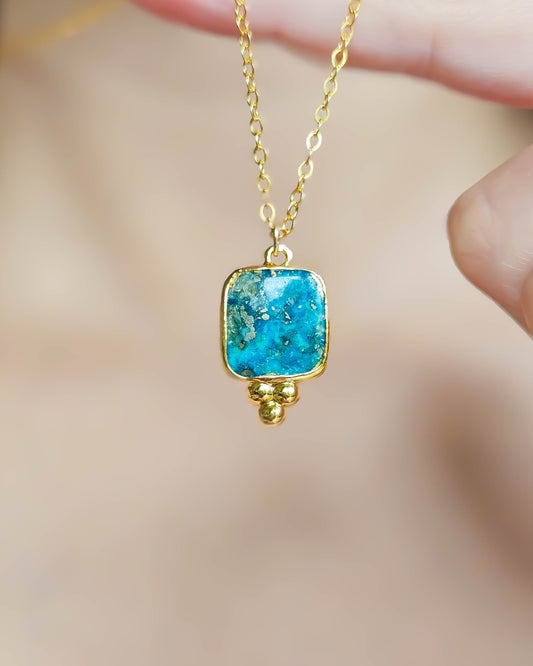 Collier Turquoise, doré