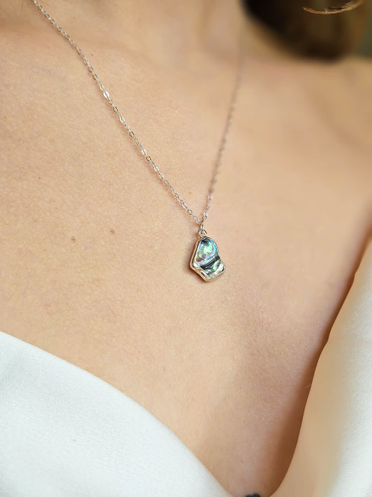 Collier Nacre, argenté