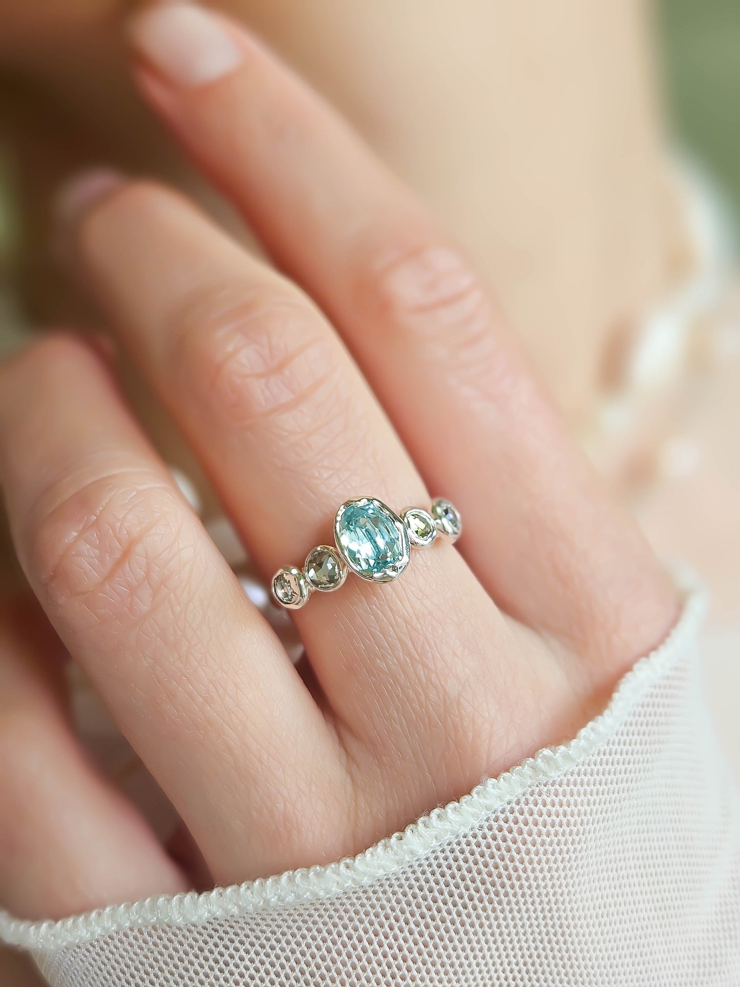 Bague cristal, argent