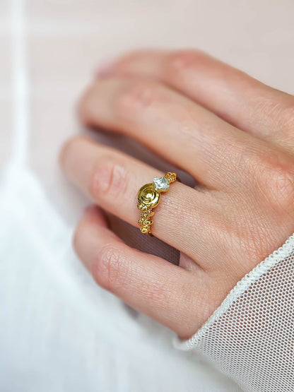 Bague coquillage, Or