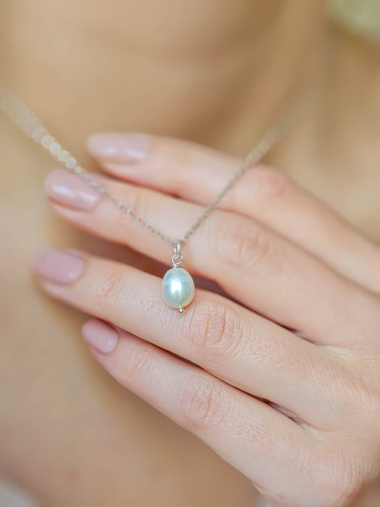 Collier Simple perle, Argent