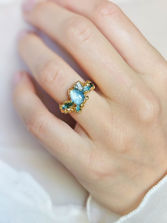 Bague corail, Or
