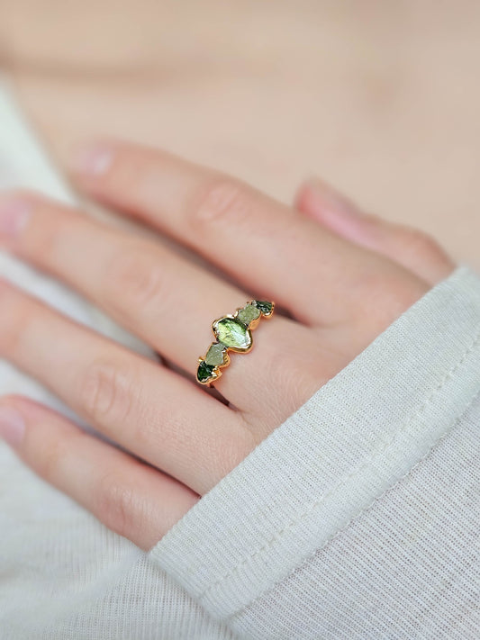 Bague Tourmaline verte, doré