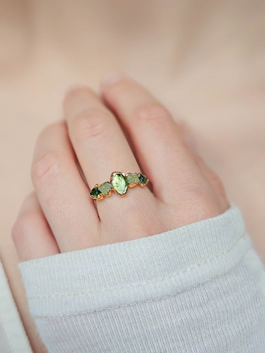Bague Tourmaline verte, doré