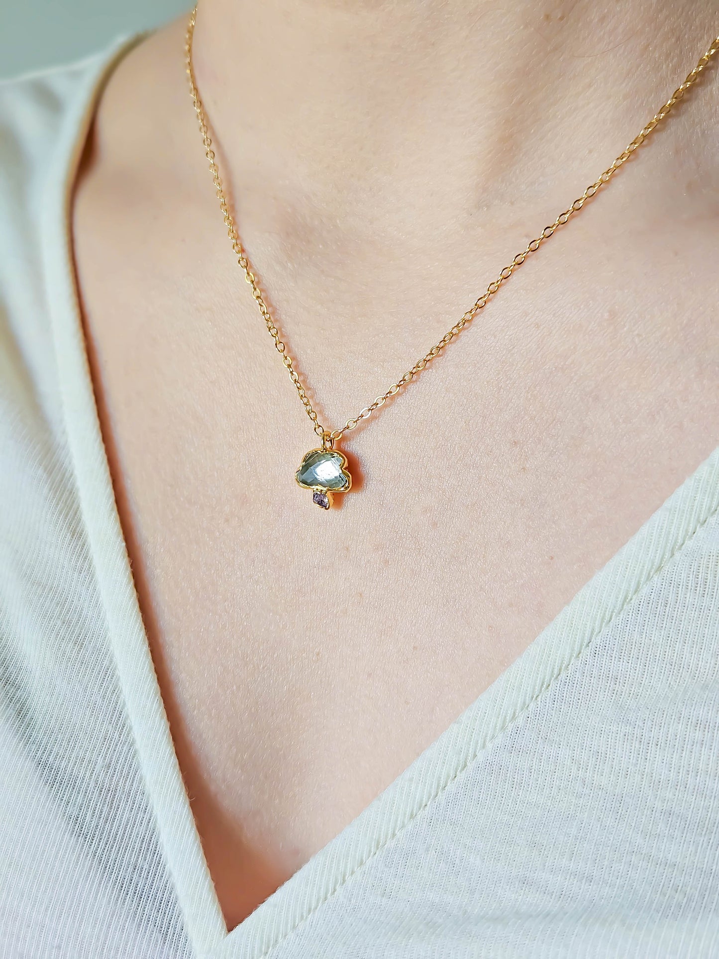 Collier nuage, doré