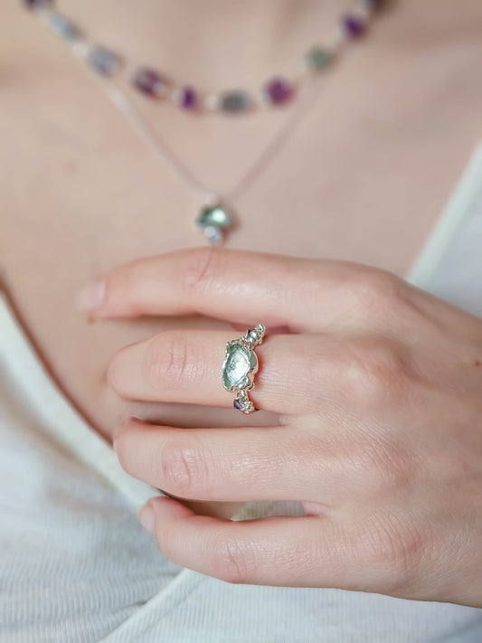 Bague nuage Améthyste, Argent T52/55