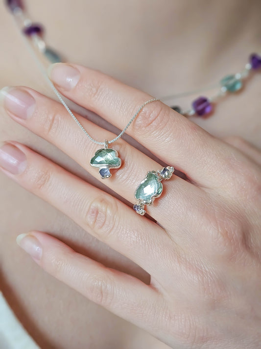 Bague nuage Améthyste, Argent T52/55