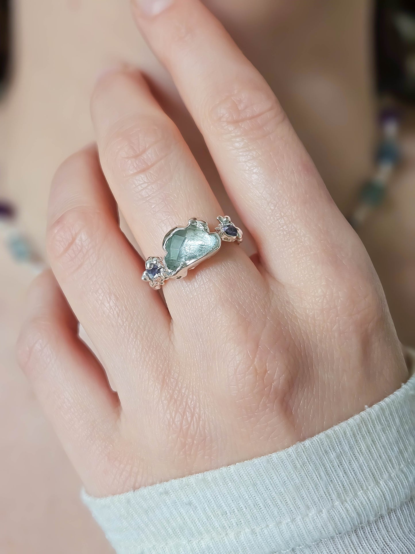 Bague nuage Améthyste, Argent T52/55