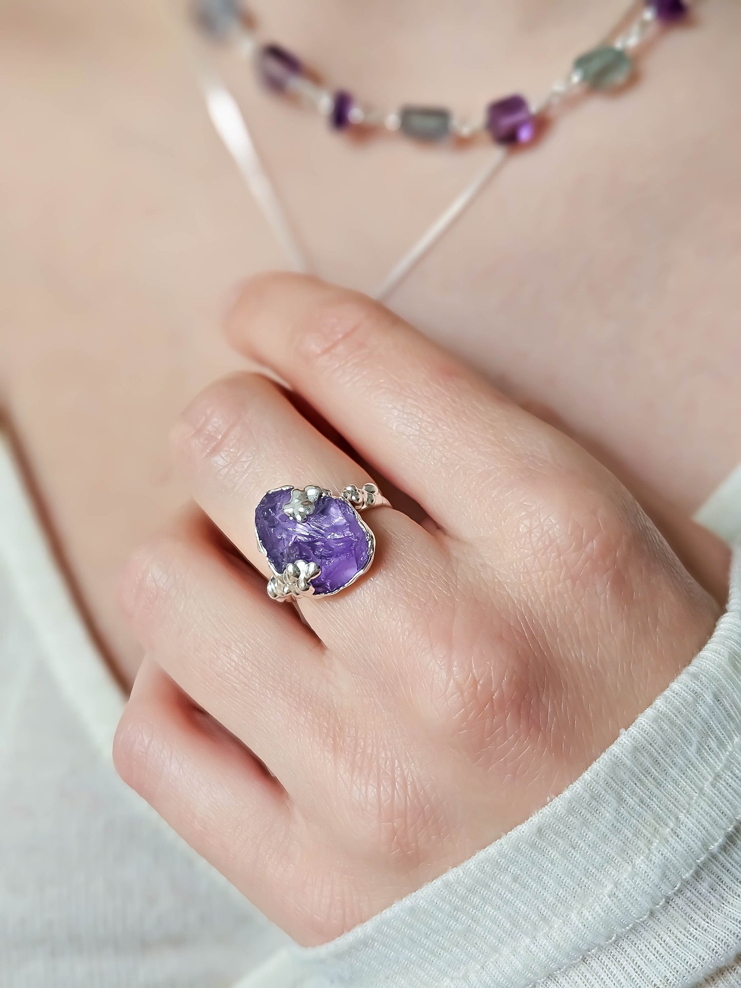 Bague Améthyste, Argent