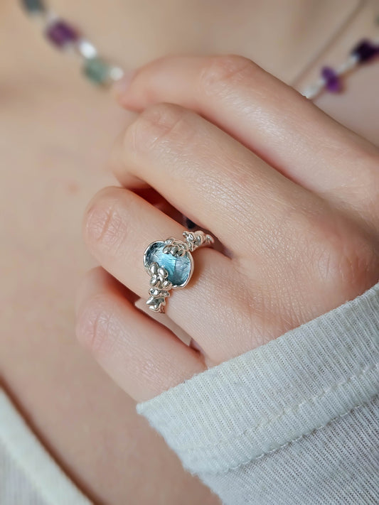 Bague fluorite, Argent