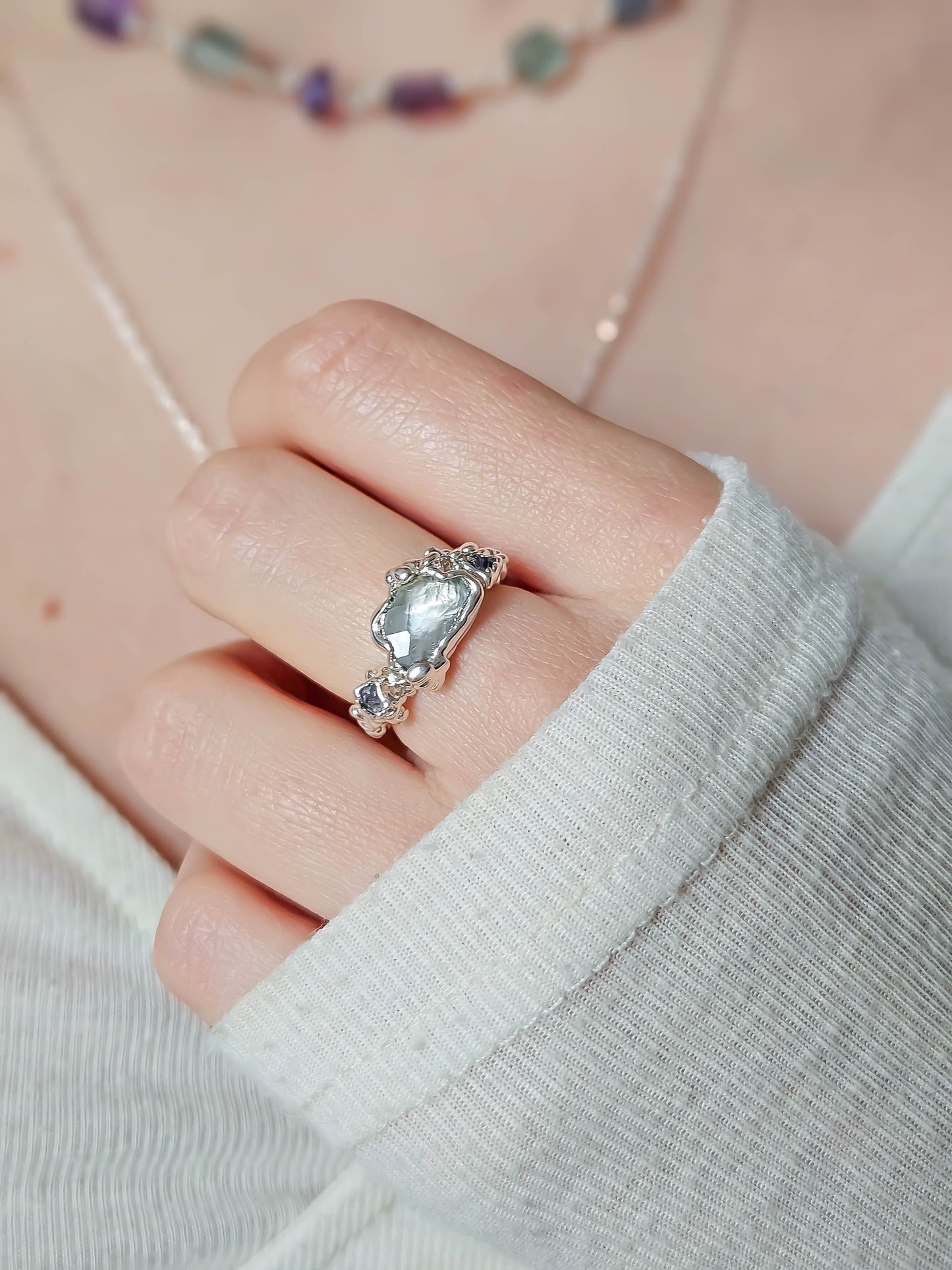 Bague nuage Améthyste, Argent T52/55