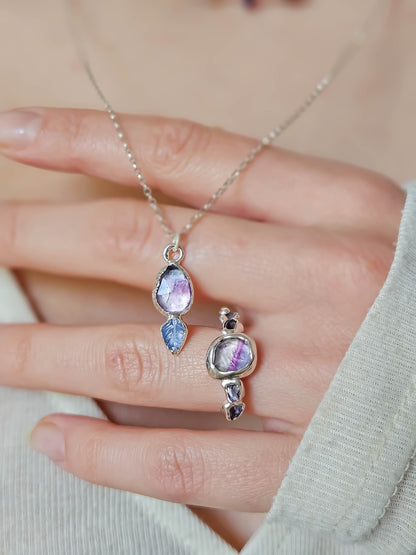 Bague fluorite, Argent