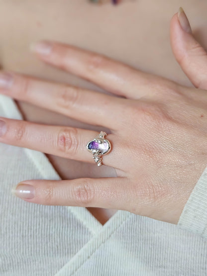 Bague fluorite, Argent