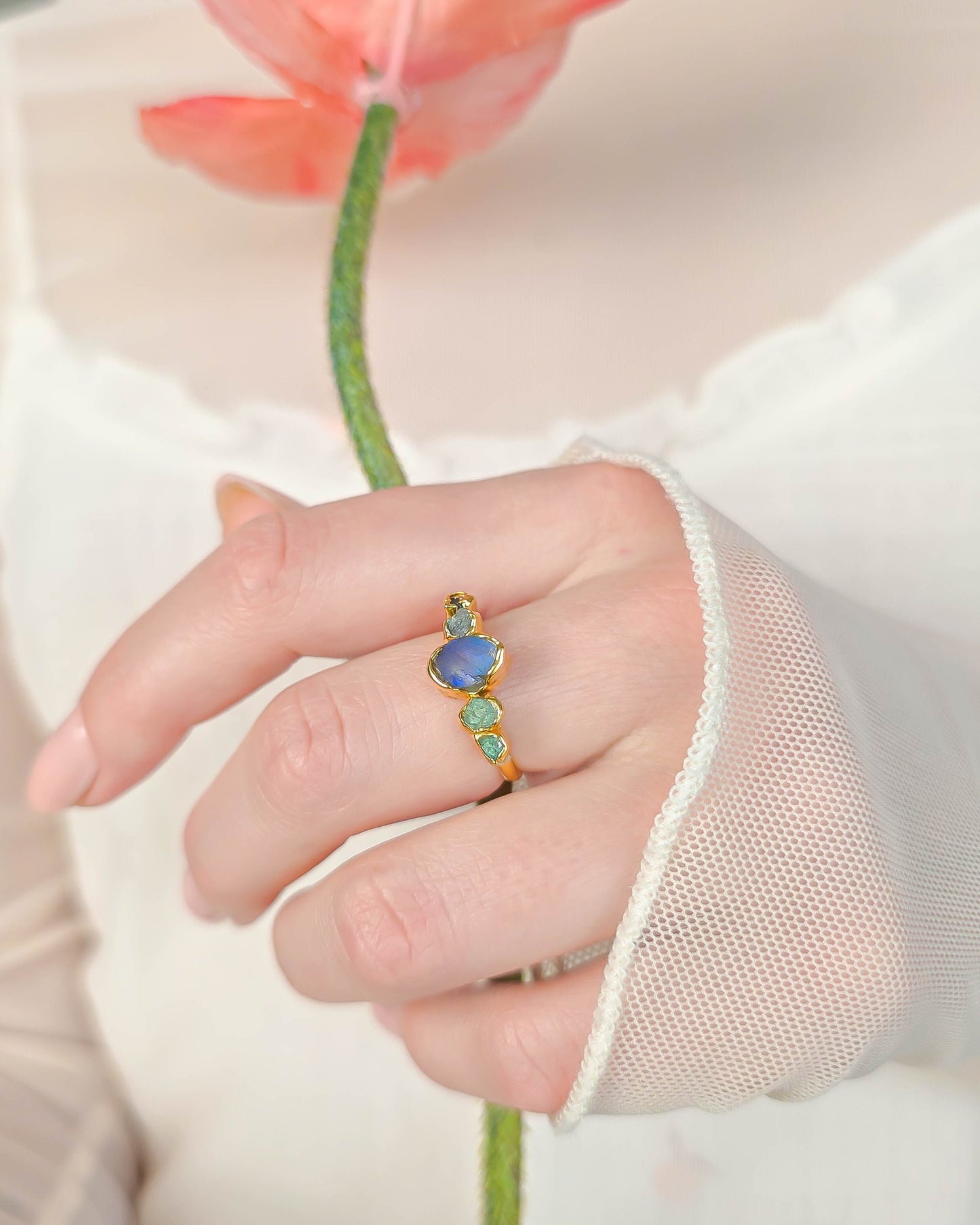 Bague Horizon, pierre ovale