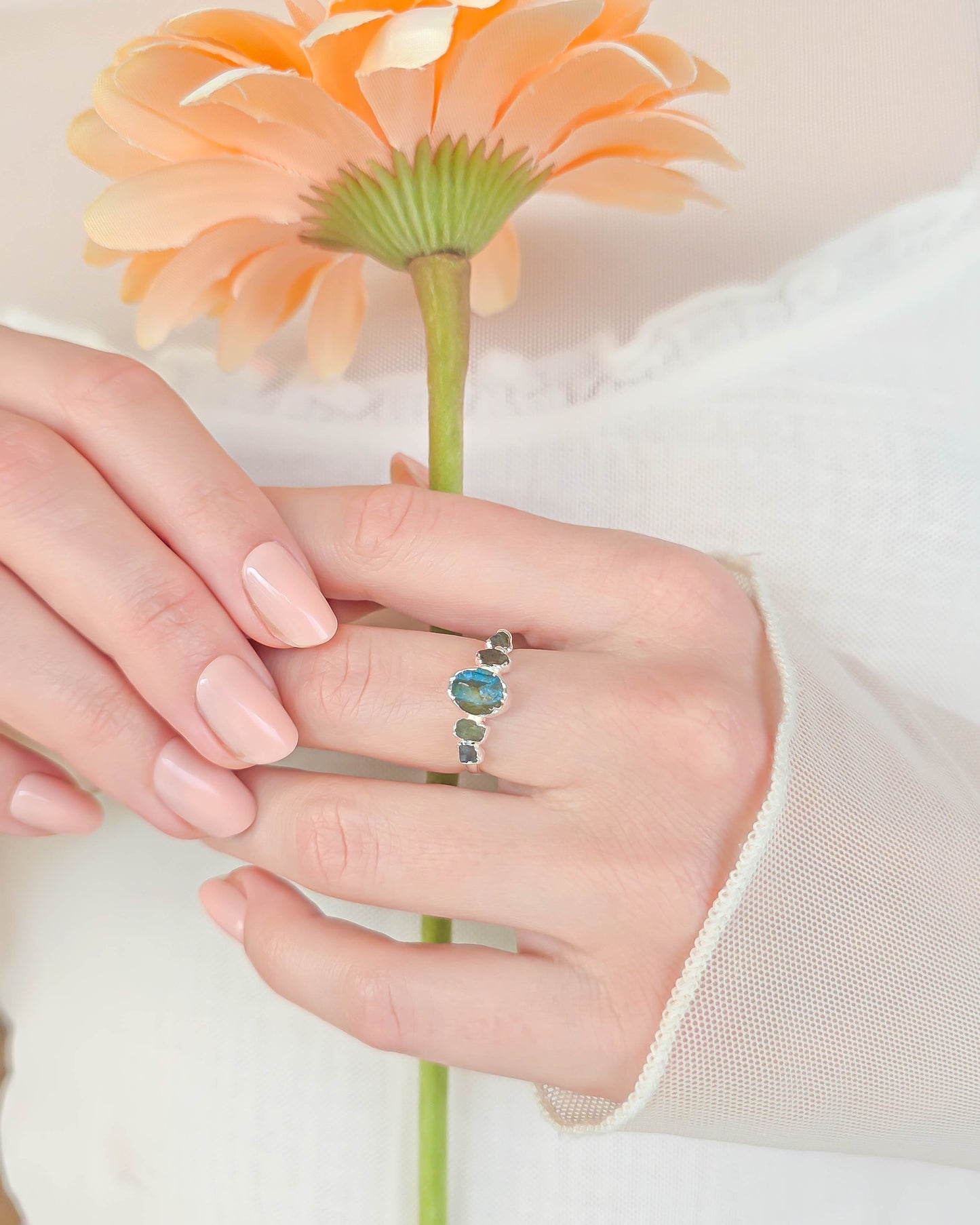 Bague Horizon, pierre ovale