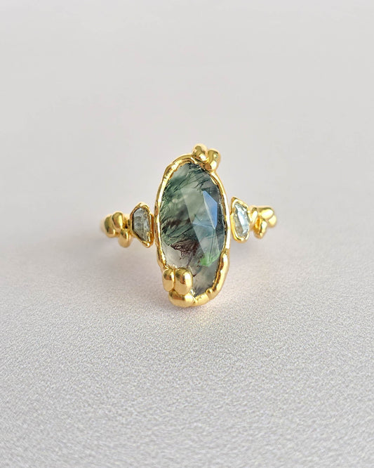 Bague Agate mousse, Ovale II