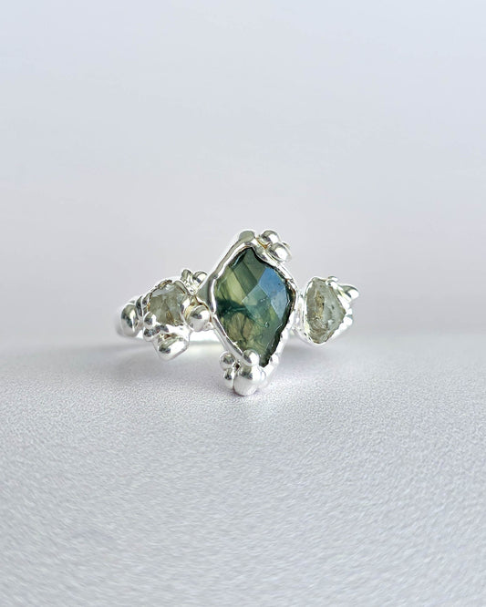 Bague Agate mousse, cerf-volant