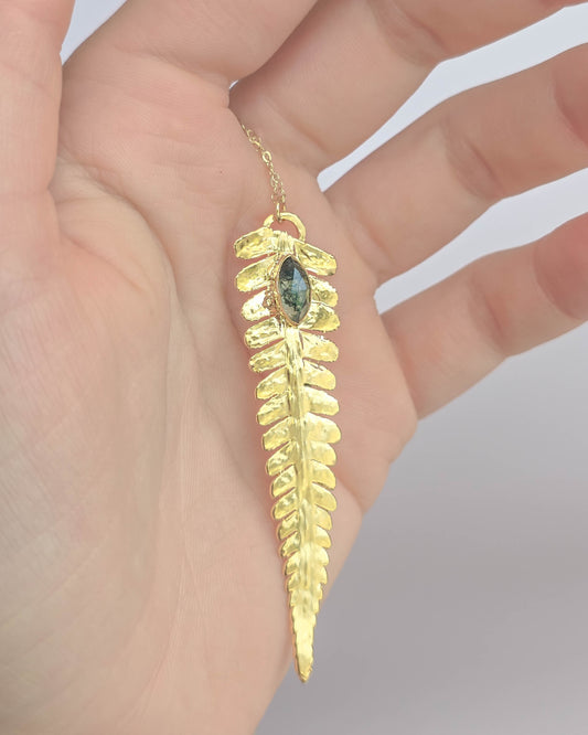 Collier fougère, Agate mousse marquise