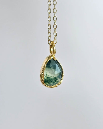 Collier Agate mousse, Poire
