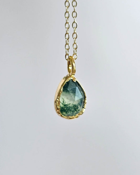 Collier Agate mousse, Poire