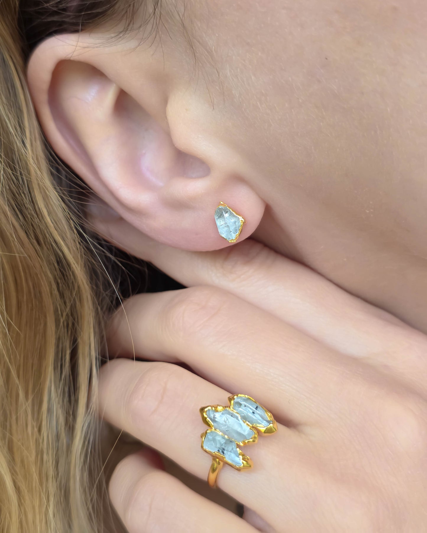 Bague trio de quartz