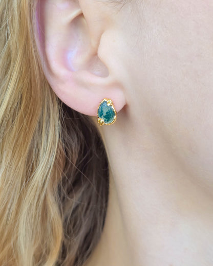 Boucles d'oreille Agate mousse, Poire